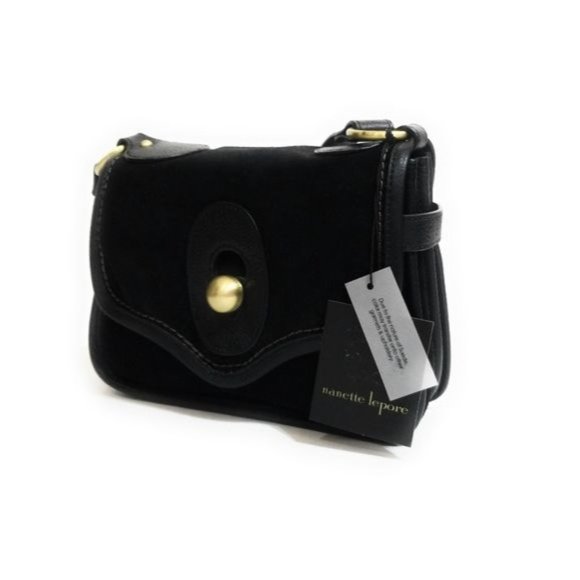 Nanette Lepore Womens New Waverly Flap Crossbody Shoulder Bag in Black - Picture 2 of 15